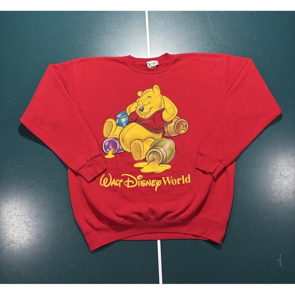 Vintage 90s Walt Disney World Winnie The Pooh Crewneck Sweatshirt Men's XL USA